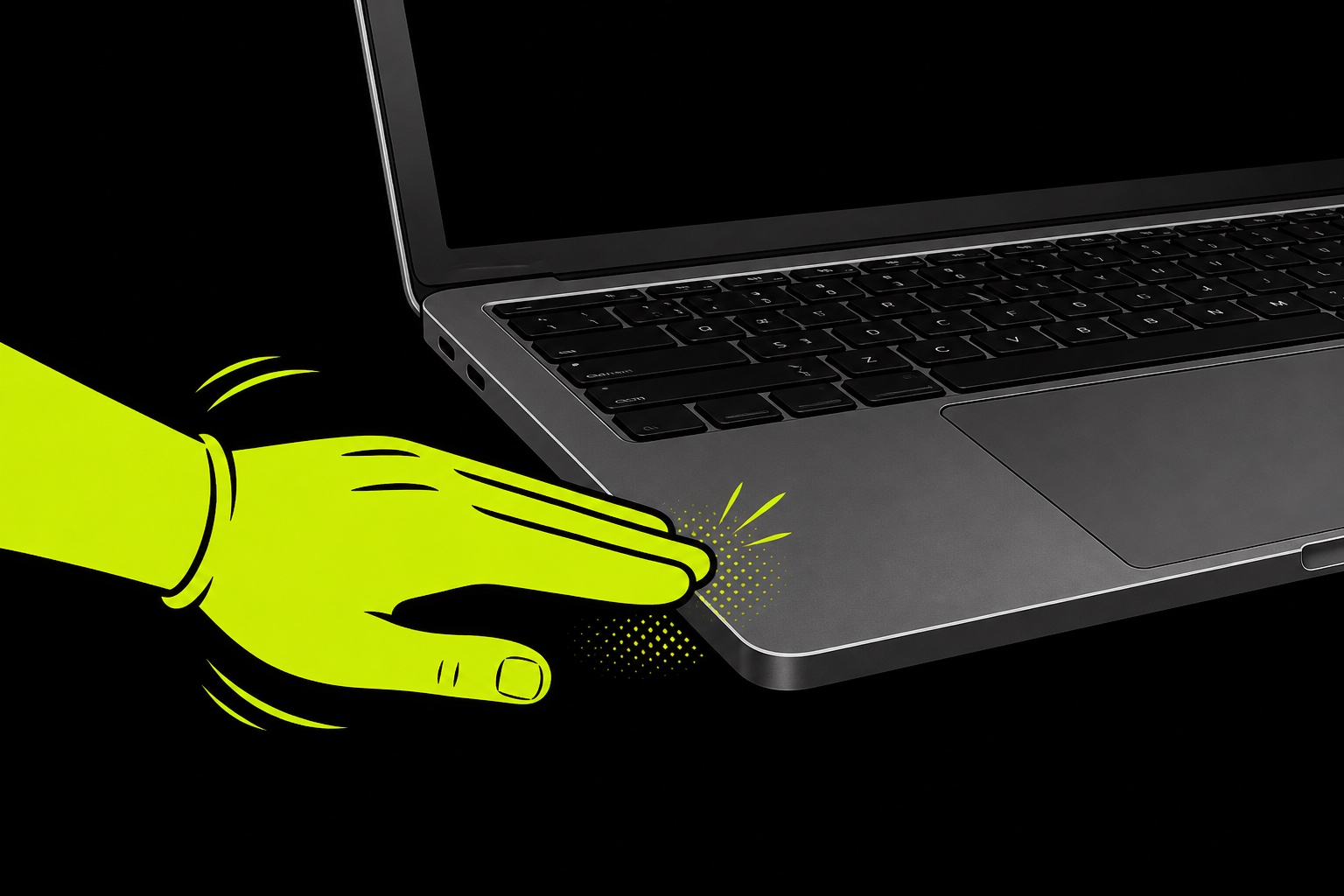 Лёгкое постукивание по корпусу MacBook